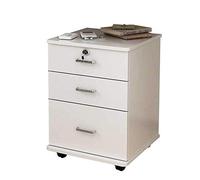 VBNCUUIOPO Armadietto con cassetto bianco a tre strati con ruote, armadietto da tavolo con serratura antifurto, armadio organizer in metallo completamente assemblato (colore: bianco Dimensioni: 40 x