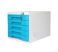 VBNCUUIOPO Cassettiera armadietto a 5 strati armadietto da scrivania multifunzione con serratura cassetto piccolo armadio armadio portaoggetti (colore: blu Dimensioni: 36,1 x 27,1 x 26 cm)