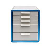 VBNCUUIOPO Cassettiera con 5 cassetti da scrivania, mobiletto da scrivania, organizer per ufficio, scrivania (colore: blu, dimensioni: 28,6 x 34,6 x 33,8 cm)