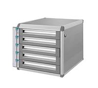 VBNCUUIOPO Cassettiera da scrivania a 5 cassetti con serratura di sicurezza, colore argento (dimensioni 32,6 cm, 36,8 x 29,9 cm)