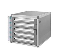 VBNCUUIOPO Cassettiera da scrivania con 5 cassetti con serratura di sicurezza, colore argento (dimensioni: 32,6 cm, 37 cm, 29 cm)
