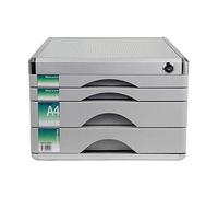 VBNCUUIOPO Cassettiera da tavolo da ufficio, scrivania, cassettiera, armadio a 4 strati, chiudibile a chiave, in lega di alluminio, per giornali (dimensioni: 30,5 cm, 36,5 cm, 21,5 cm)