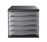 VBNCUUIOPO Cassettiera per archiviazione, schedario, schedario, schedario per archiviazione dati, armadietto con cassetti in plastica per ufficio, scrivania a 5 strati (colore: nero, dimensioni: 26,5