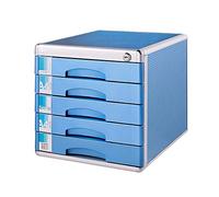 VBNCUUIOPO Cassettiera per archivio, armadietti a 5 livelli con serratura a cassetto a strati, per scrivania, ufficio, semplice archiviazione per file (colore: blu, dimensioni: 30 x 36 x 30,5 cm)