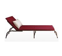 VBNCUUIOPO Letto pieghevole 6 velocità schienale regolabile pranzo singolo semplice sedia da ufficio Siesta adulti letti di accompagnamento (colore: rosso Dimensioni: 187 65 28 cm)