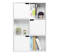 VBNCUUIOPO Libreria in piedi a 6 sezioni a 3 ante in legno libreria libreria scaffale organizer per riporre libri, decorazioni, giocattoli e piante in vaso in studio soggiorno