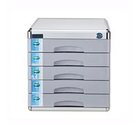 VBNCUUIOPO Organizer per cassetti da scrivania, in lega di alluminio, a 5 strati, con serratura, organizer per cassetti da scrivania, 30, 36, 30,8 cm, colore grigio