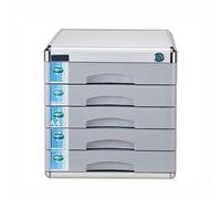 VBNCUUIOPO Organizer per cassetti da scrivania, in lega di alluminio, a 5 strati, con serratura, organizer per cassetti da scrivania, 30, 36, 30,8 cm, colore grigio