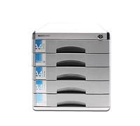 VBNCUUIOPO Organizer per cassetti da scrivania in lega di alluminio a 7 strati per giornali cassetto con serratura organizer per cassetti da scrivania 30 36 40,5 cm (colore grigio) (dimensioni: 5