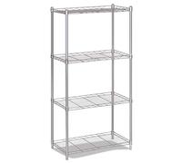 VBNCUUIOPO Porta bancone da cucina per forno a microonde, scaffale a 4 ripiani, scaffale da cucina, multifunzione, ripiani aperti, utensili da cucina, asciugamani e accessori (colore: argento
