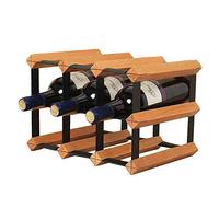 VBNCUUIOPO Portabottiglie impilabile per 6 bottiglie da tavolo da tavolo o portabottiglie da tavolo portabottiglie da tavolo per riporre bottiglie di vino pieghevoli (colore: marrone Dimensioni: 22,7