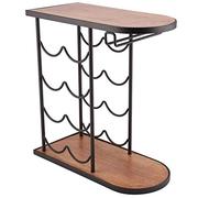 VBNCUUIOPO Portabottiglie per 8 bottiglie di vino rosso, robusto supporto per vino rosso, supporto per bottiglie di vino con gancio per tazze di vetro, compatibile con bar, club, cantina domestica