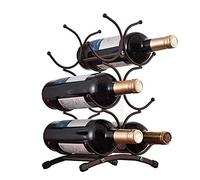 VBNCUUIOPO Portabottiglie per vino in metallo di alta qualità, si adatta facilmente a 6 bottiglie | Decora il tuo vino preferito per la casa Portabottiglie portatile (colore: marrone Dimensioni: 35,5