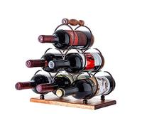VBNCUUIOPO Portabottiglie portabottiglie per 6 bottiglie del tuo vino preferito - vino dall'aspetto elegante per completare qualsiasi spazio Portabottiglie portatile (colore: nero Dimensioni: 30 x 13