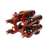 VBNCUUIOPO Portabottiglie portabottiglie per 6 bottiglie di vino dall'aspetto elegante e chic 26 x 16,5 x 21. Portabottiglie pieghevole da 5 cm (colore: rosso Dimensioni: 26 x 16,5 x 21,5 cm)