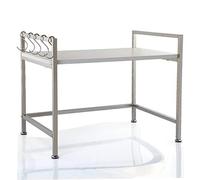 VBNCUUIOPO Scaffale a 2 ripiani in acciaio inox per forno a microonde scaffale da cucina scaffale portaoggetti supporto per bancone portaspezie organizer per la casa mensola 56 x 38 x 43 cm (colore