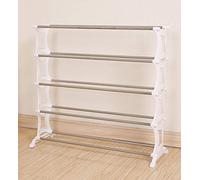 VBNCUUIOPO Scarpiera a 5 strati in acciaio inox bianco, autoportante, organizer per scarpe, 72 x 25 x 66 cm