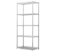 VBNCUUIOPO Supporto per forno a microonde a 5 ripiani per forno a microonde scaffalatura portaoggetti in metallo multifunzione ripiani aperti utensili da cucina rack da cucina (colore: argento