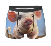 VBNTY Boxer da uomo con scritta sorridente, traspirante, elasticizzato, da uomo, traspirante, traspirante, Nero , XL