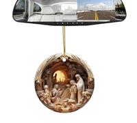 Vbnuyhim Decorazione per presepe in acrilico, decorazione per albero di Natale 2D, design auto, Pasqua, decorazione religiosa