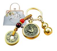 Vbnuyhim Portachiavi cinese Feng Shui - Portachiavi con denaro dei cinque imperatori - Portachiavi Feng Shui per buona fortuna fortuna longevità successo, decorazioni zucca portachiavi ciondolo