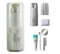 Vbnuyhim Set di servizi igienici da viaggio, Set di tazze da toilette portatile da viaggio,Set di tazze da toilette portatili 8 in 1 | Kit di stoccaggio di articoli da toeletta da viaggio, verde, Se