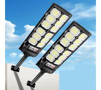 VBOK IGFE 600W Lampione Solare Led Esterno 2 pezzi,IP66 Impermeabile Faretto Stradale con Sensore di Movimento,6500K Lampioni da Giardino Esterno Solari per Garage Strada