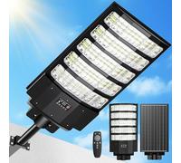 VBOK IGFE 8000W Lampione Solare LED Esterno,6500K Lampada Stradale Solare con Sensore di Movimento,Telecomando,IP66 Impermeabile Lampioni da Giardino Esterno Solari per Garage Strada