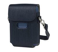 VBPBHFFNMW Sacchetto della stampante PU. Borsa da stoccaggio in pelle Blu Pink Blu Straw Bianco Tracolla Borsa a tracolla Adatta for Fujifilm Mini Link borsa fotografica(Dark Blue)