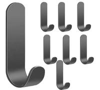 VBPCEFZTLK 2/10 ganci adesivi in metallo, ganci da parete in acciaio inossidabile, gancio a J, portachiavi, gancio da parete autoadesivo for doccia e cucina Ganci per la casa(Noir,One Size)