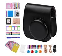 VBPCEFZTLK Borsa da borsa portatile for fotocamera istantanea PU. Cinturino for cintura in pelle adatta for Fujifilm Fit for Fuji Mini 11 borsa fotografica(Black Set)