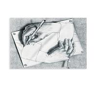 VBQHIR Poster artistico di M.C. Escher che disegna a mano su tela, stampa artistica da parete, 20 x 30 cm