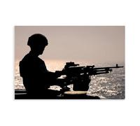 VBQHIR Poster su tela con artiglieria della Royal Navy, decorazione per camera da letto, idea regalo, 40 x 60 cm