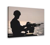 VBQHIR Poster su tela con artiglieria della Royal Navy, decorazione per camera da letto, idea regalo, 60 x 90 cm