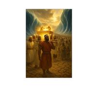 VBQHIR Poster su tela con motivo degli Israeliti attraversato il fiume Giordano, decorazione per camera da letto, paesaggio decorativo, regalo, 30 x 45 cm