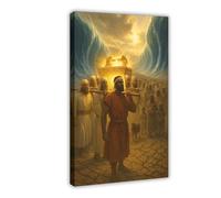VBQHIR Poster su tela con motivo degli Israeliti attraversato il fiume Giordano, decorazione per camera da letto, paesaggio decorativo, regalo, 60 x 90 cm