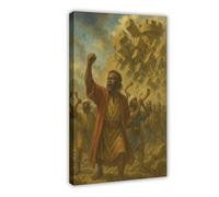 VBQHIR Poster su tela con stampa artistica da parete con Giosuè e la caduta di Gerico, 60 x 90 cm