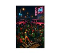 VBQHIR Poster su tela hip-hop, decorazione per la camera da letto, motivo: quartiere, decorazione paesaggistica, regalo, 30 x 45 cm