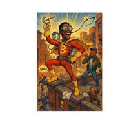 VBQHIR Poster su tela, motivo: giustizia urbana, fai da te, decorazione per camera da letto, paesaggio decorativo, idea regalo, 50 x 75 cm