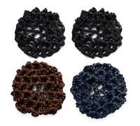 VBSJAH 4 Pezzi Retina per Capelli Chignon Retina per Capelli Chignon Bambina con Perline Retine Reti per Capelli Stretch Retina per Capelli per Balletto Danza