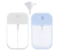 VBSJAH Vaporizzatori Riutilizzabili in Plastica, 2 Flaconi Spray da Viaggio da 45 ml, Bottiglie Vuote per Profumo, Cosmetico e Disinfettante, Bianco e Blu