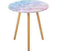 VBTGVE Tovaglia rotonda con angoli in marmo, tonalità pastello nuvoloso e linee screpolate macchiate dal design antico shabby chic, tovaglia adatta per piccoli spazi, adatta per tavoli rotondi da 61