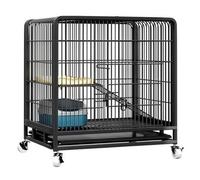 VBVARV Gabbie Pieghevoli Gatti Interno, Recinti Portatili Gatti A 2/3/4 Livelli, Recinti per Gatti Resistenti Ruote Universali, Gabbia per Animali in Metallo Grandi Dimensioni,Nero,61 * 44 * 67cm