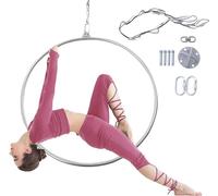 VBVARV Set di Rigging A Cerchio Lira Aereo Set da 25/32 Mm Anello Singolo in Acciaio Inossidabile Include Spanset Carabiner Girevole Girevole,25mm,Diameter 80cm