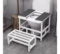 VBVARV Telaio Conversione WC alla Turca Poggiapiedi, Aiuto per La Transizione da WC A WC alla Turca, Telaio Ergonomico con Design Ad Arco Rinforzato,Bianca