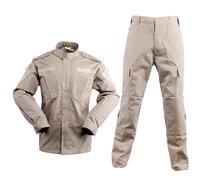 VBVARV Tuta Tattica Combattimento Mimetico da Uomo Giacca BDU Camicia E Pantaloni Uniforme Cintura Tuta Camo CS Gioco Militare Paintball Airsoft,Kaki,S
