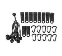 VBXCMLDPO 10 Set di Fermagli per Tende da Esterno, Fermi per Tende a Prova di con Corda Elastica e Fibbia in plastica, Morsetti per Teli da Campeggio, Escursionismo, tettoie e Ombrello