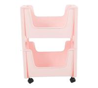 VBXCMLDPO Carrello per la conservazione a grande capacità, scaffale mobile rinforzato con ruote bloccabili per libri, giocattoli e bottiglie di condimento, carrello organizzatore a rotelle c (Rosa)