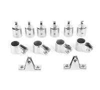 VBXCMLDPO Set di raccordi per Barche in Acciaio Inossidabile 316 di Grado Marino 12 Pezzi, Scivolo a 6 Griffe, Tappo a 4 Occhielli, Cerniera a 2 Ponti, Hardware Bimini Top 22 mm 7/8