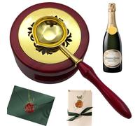 VBXPOU Kit Sigillo di Ceralacca Cucchiaio di Cera Forno per Sigillo di Cera Manico in Legno per Sigillo di Cera Personalizzato, Buste con Sigillo di Ceralacca, Invito a Nozze
